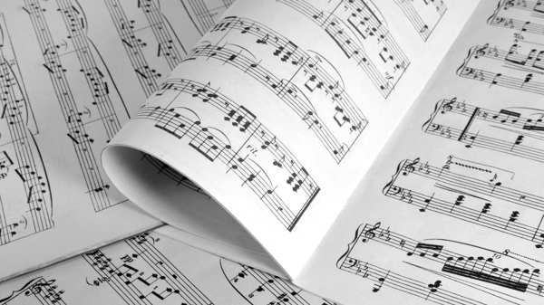 A close up of sheet music showing