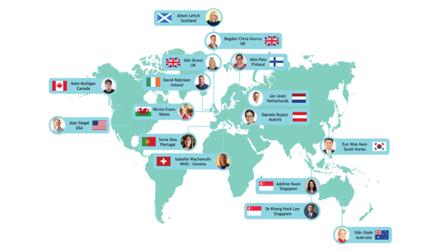 Map of International Social Prescribing Collaborative Steering group 